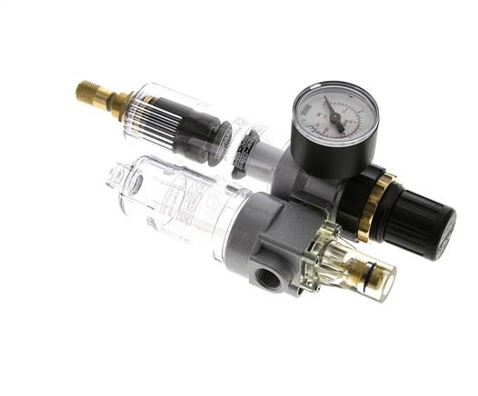 FRL 2 Partes G1/4'' 350l/min 0.5-10.0bar/7-145psi Auto Policarbonato Estándar 0
