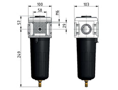 Prefiltro 0.3micrones G3/4'' 1600l/min Auto Metal Multifix 5