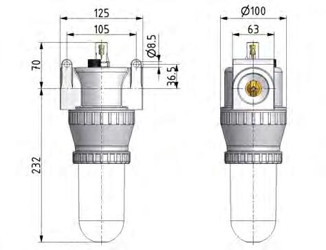 Lubricador G1 1/4'' Jaula Protectora de Policarbonato Estándar 5