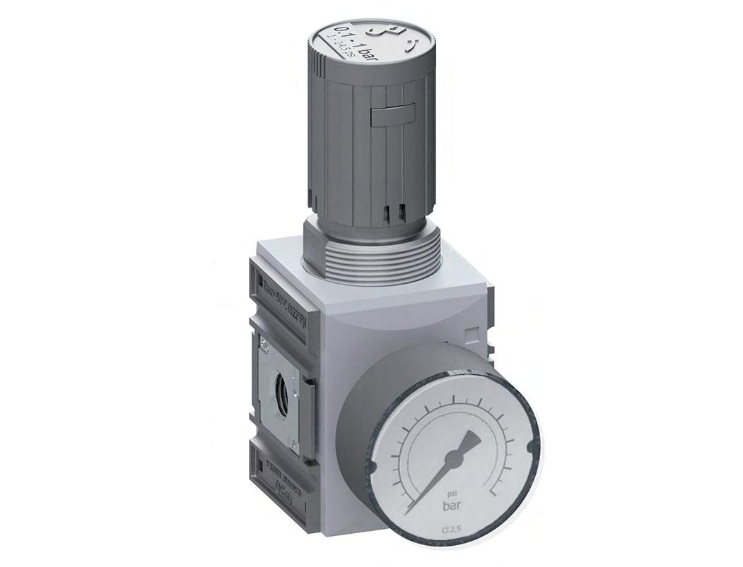 Regulador de Presión de Precisión para Ensamblaje de Colector G1/4''&3/8'' 2500l/min 0.1-2.0bar/1-29psi PA Futura 1