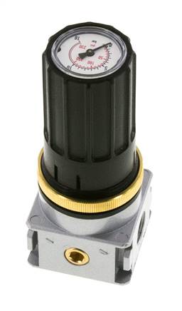 Regulador de presión G1/4'' 1450l/min 0.5-10.0bar/7-145psi Perilla de fundición de zinc con manómetro Multifix 0