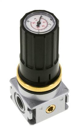 Regulador de presión G1/4'' 1450l/min 0.5-10.0bar/7-145psi Perilla de fundición de zinc con manómetro Multifix 0