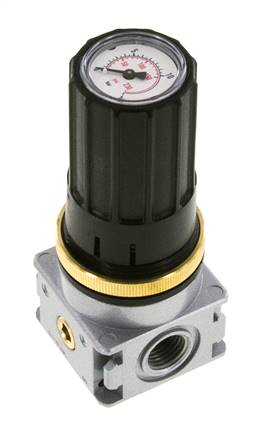 Regulador de presión G1/4'' 1450l/min 0.5-10.0bar/7-145psi Perilla de fundición de zinc con manómetro Multifix 0