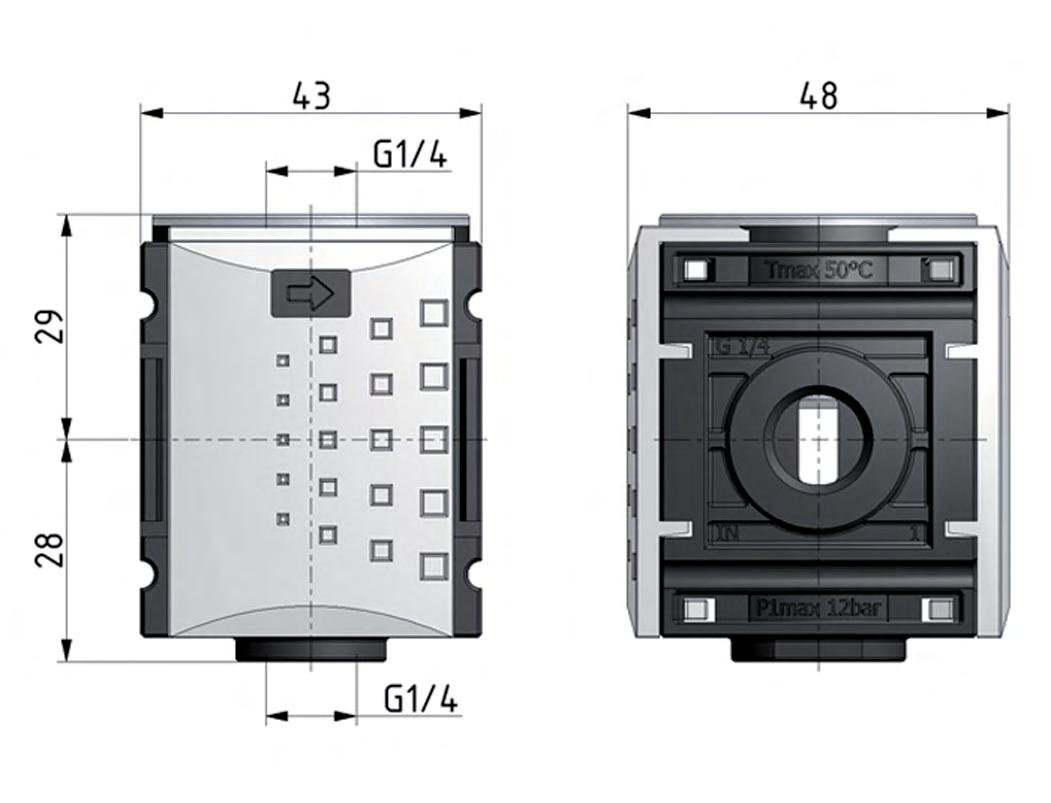 Distribuidor G1/4 2700 l/min con interruptor de presión Futura 0