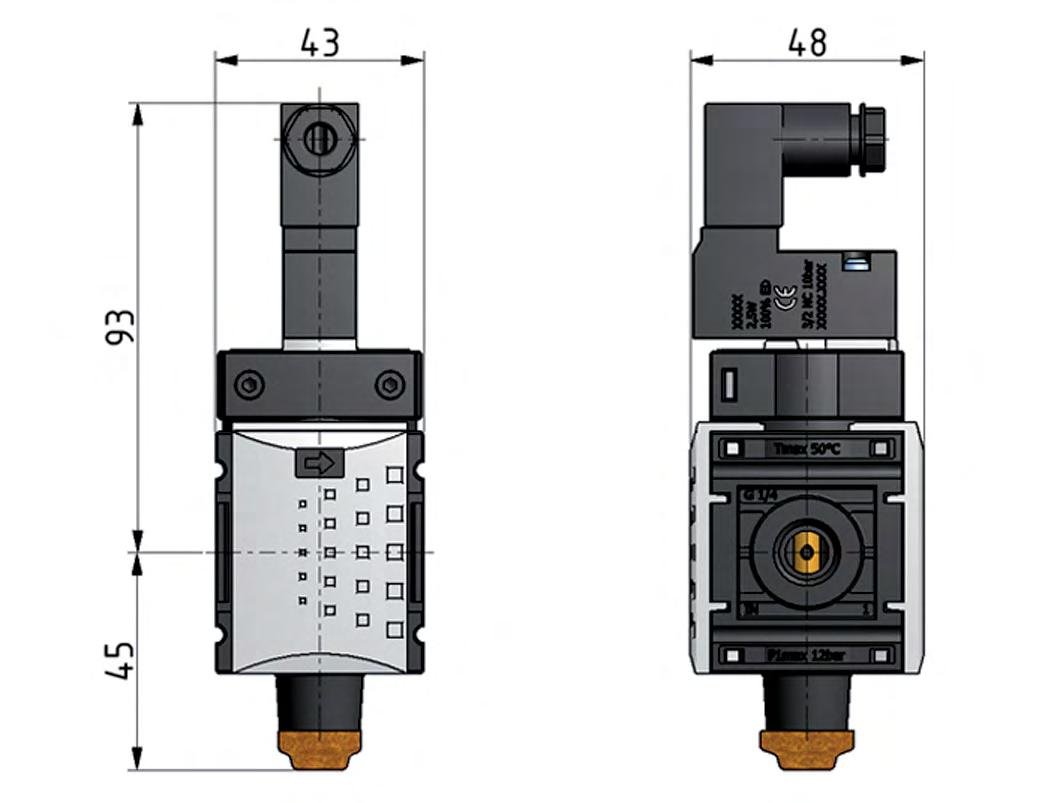 Válvula 3/2 G3/8 24VDC 2000 l/min Futura 1