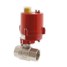 Válvula de Bola Electrica de Latón de 2 Vías G1'' 24V AC