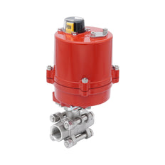 Válvula de Bola Eléctrica de Acero Inoxidable 2 Vías Rp 3/8'' 24 V AC/DC
