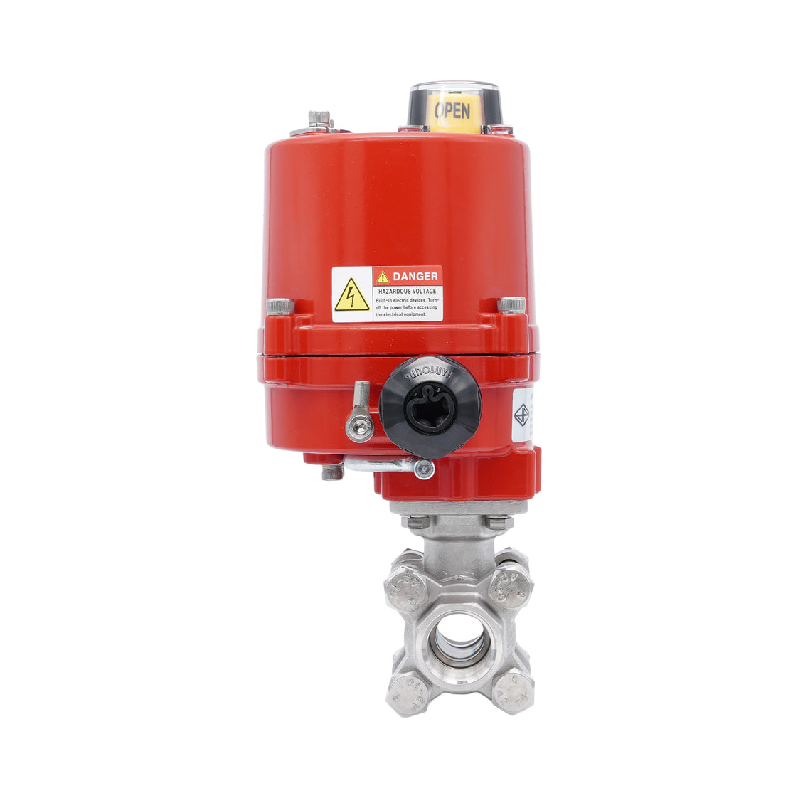 Válvula de Bola Eléctrica de Acero Inoxidable 2 Vías Rp 3/4'' 24 V AC/DC