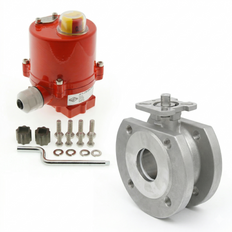 Válvula de Bola de Acero Inoxidable de 1 Pieza 2 Vías Bridadas Eléctrica DN20 PN40 100-240 V AC