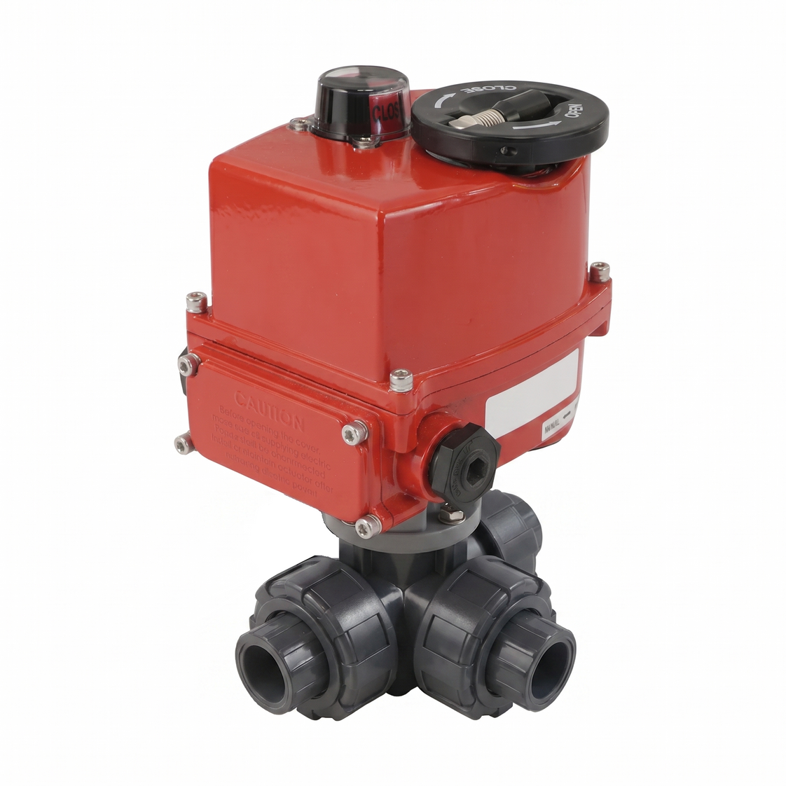 G2-1/2'' válvula de bola PVC eléctrica modulante 3 vías taladro en L 24 V CA/CC