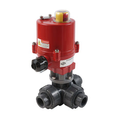 75mm Manguito para Cementar Válvula de Bola PVC Eléctrica 3 Vías Taladro en L 100-240 V CA PTFE/EPDM