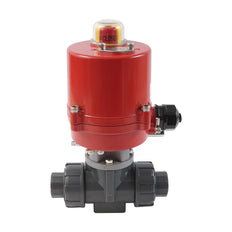 G1'' válvula de bola PVC eléctrica de 3 vías taladro en L 24 V CA/CC PTFE/EPDM