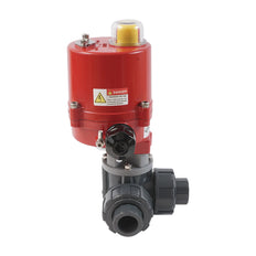75mm Manguito para Cementar Válvula de Bola PVC Eléctrica 3 Vías Taladro en L 100-240 V CA PTFE/EPDM