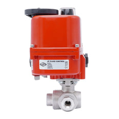 Válvula de Bola Eléctrica Modulante de Acero Inoxidable 3 Vías T-Port Rp 1/4'' 24 V AC/DC