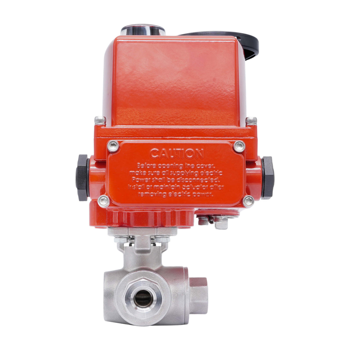 Válvula de Bola Eléctrica Modulante de Acero Inoxidable 3 Vías T-Port Rp 1/4'' 24 V AC/DC