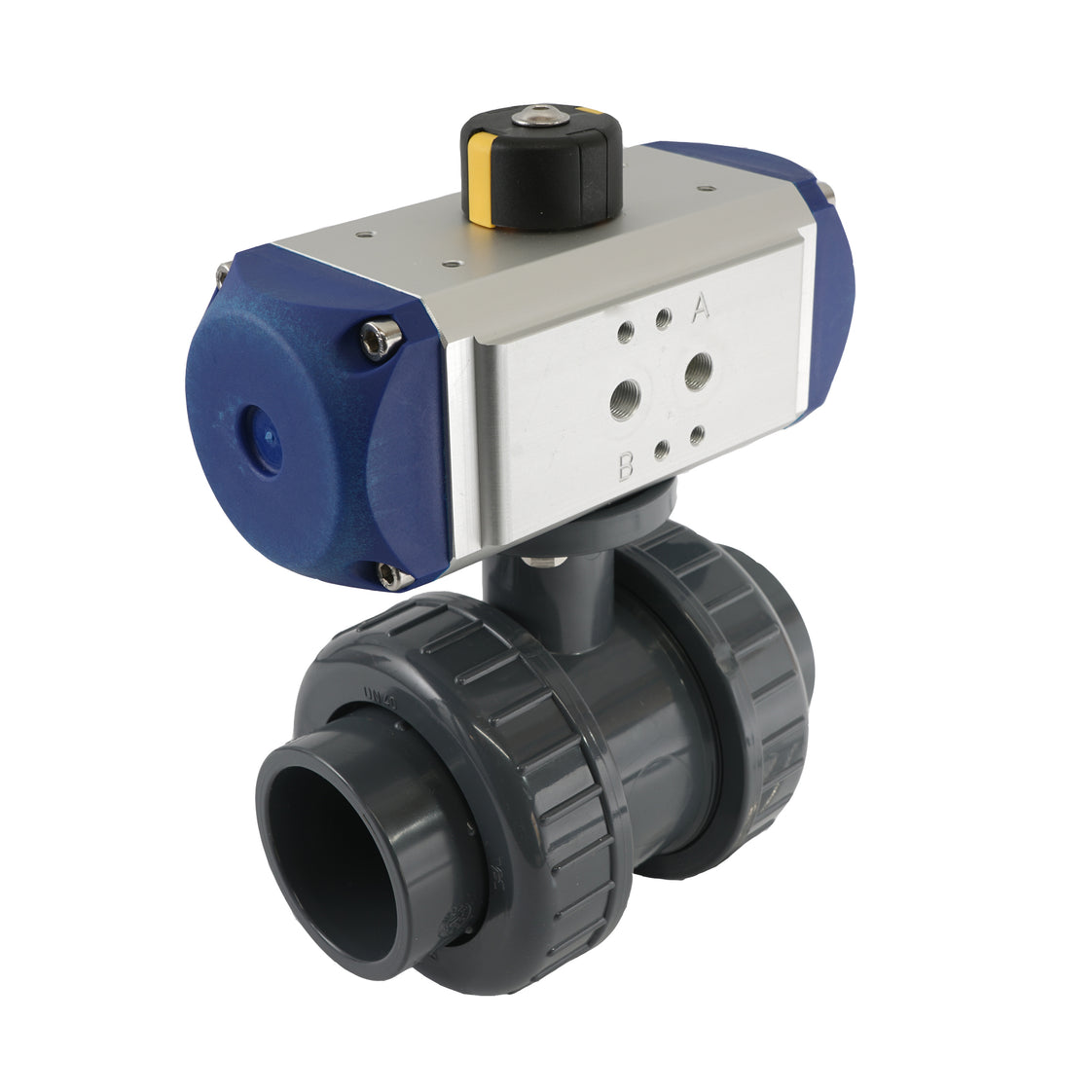 Válvula de bola neumática de PVC de 2 vías y 32 mm, abierta por resorte - VDL