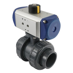 Válvula de bola neumática de PVC de 32 mm, 2 vías y doble efecto - VDL