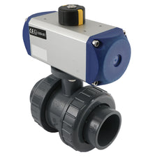 Válvula de bola neumática de PVC de 32 mm, 2 vías y doble efecto - VDL