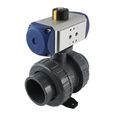Válvula de bola neumática de PVC de 63 mm, 2 vías y doble efecto - VDL