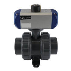 Válvula de bola neumática de PVC de 63 mm, 2 vías y doble efecto - VDL