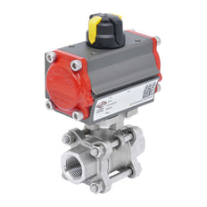 Válvula De Bola Neumática G1/4'' Acero Inoxidable Doble Efecto