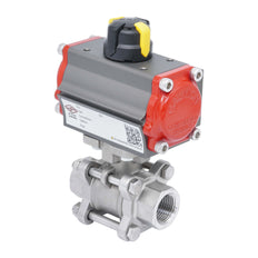 Válvula De Bola Neumática G1/4'' Acero Inoxidable Doble Efecto