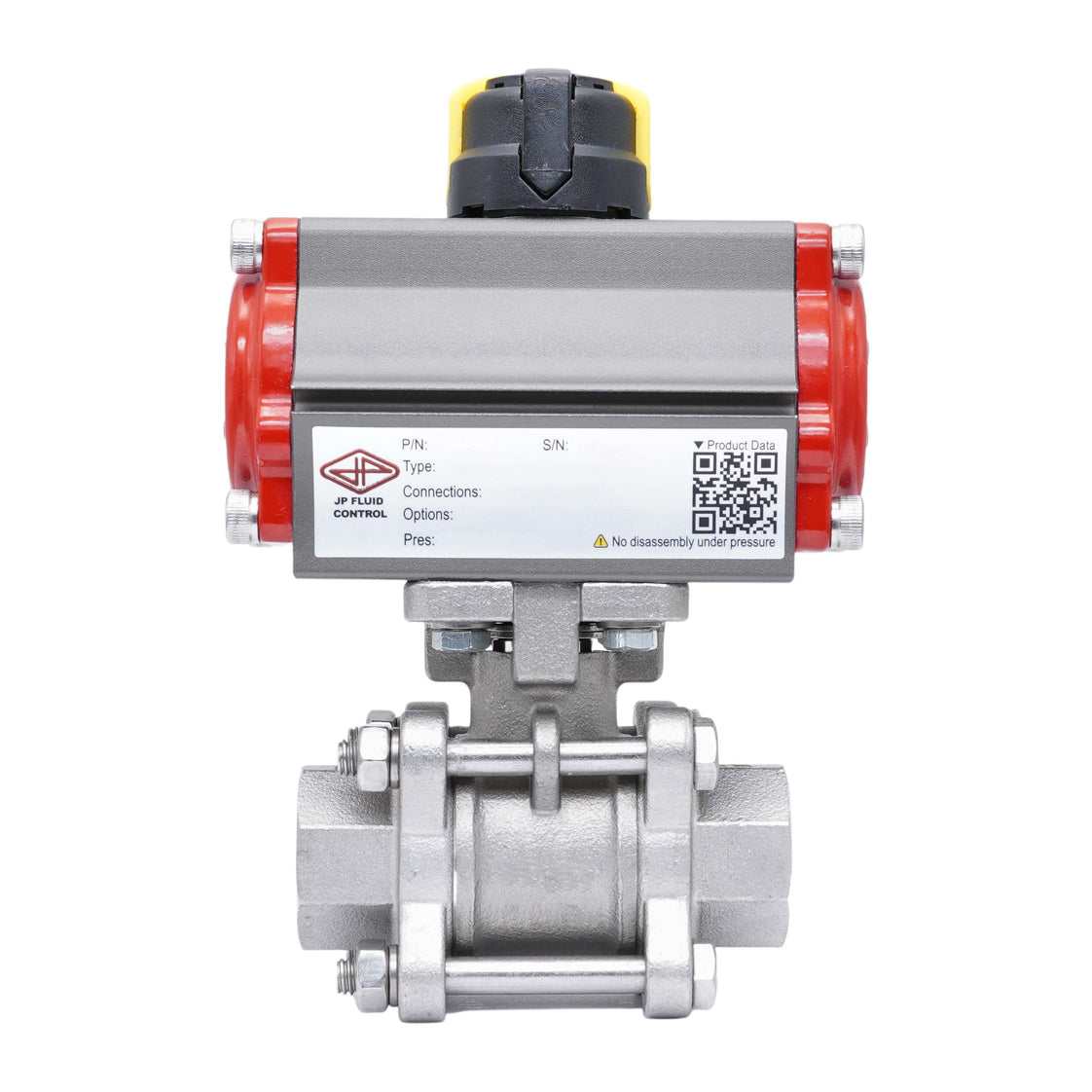 Válvula De Bola Neumática G3/8'' Acero Inoxidable Doble Efecto