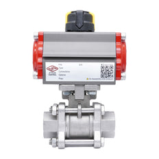 Válvula De Bola Neumática G1/4'' Acero Inoxidable Doble Efecto
