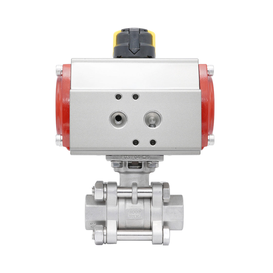 Válvula de Bola Neumática de Acero Inoxidable 2 Vías Rp 1'' Doble Efecto