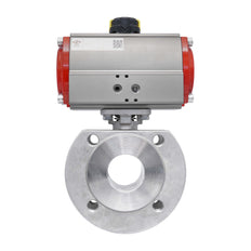 Válvula de Bola de Acero Inoxidable con Bridas Neumática 2 Vías de 1 Pieza DN20 PN40 Doble Efecto