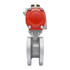 Válvula de Bola de Acero Inoxidable con Bridas Neumática 2 Vías de 1 Pieza DN20 PN40 Doble Efecto