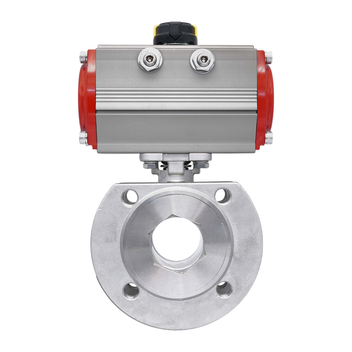 Válvula de Bola de Acero Inoxidable con Bridas Neumática 2 Vías de 1 Pieza DN15 PN40 Doble Efecto