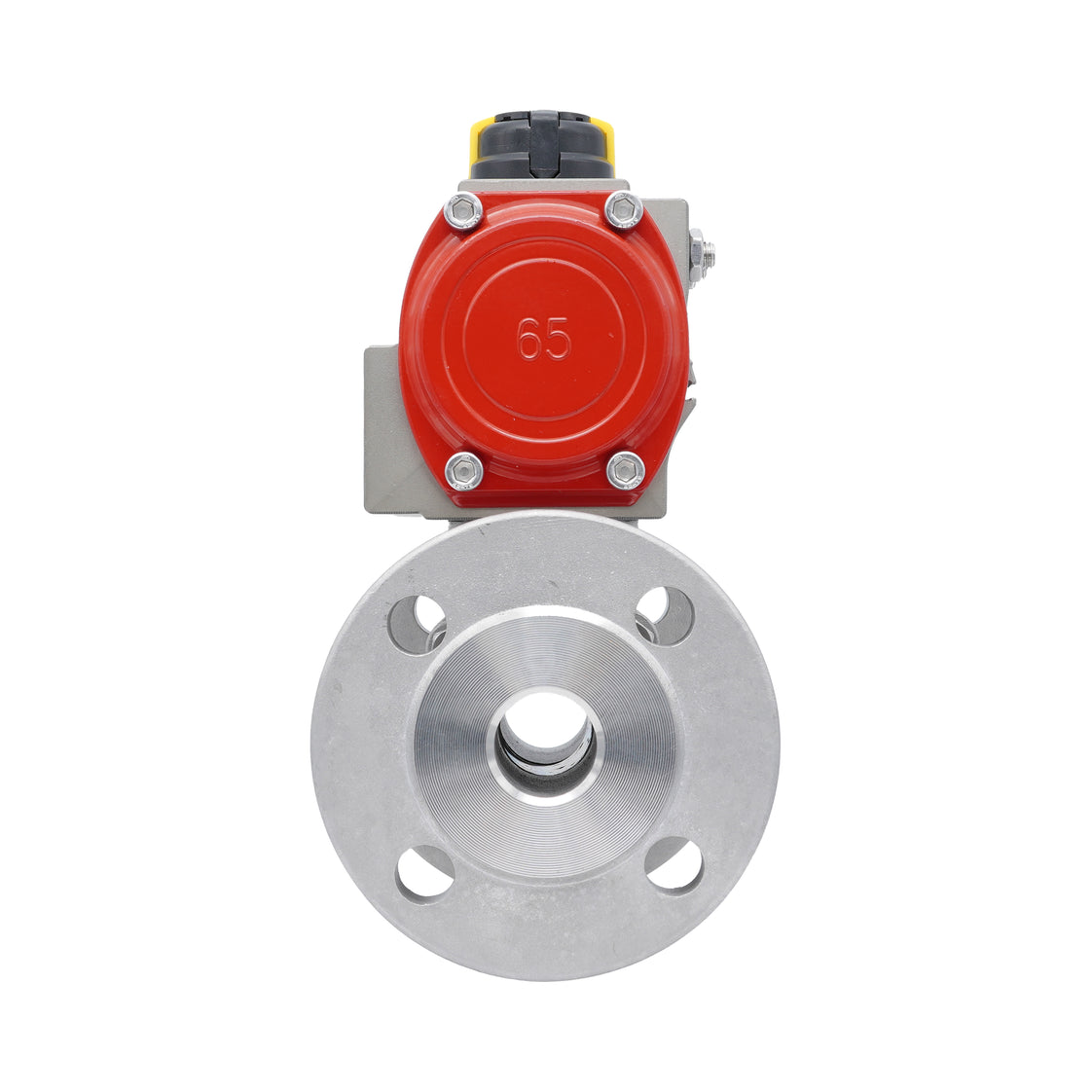 Válvula de Bola de Acero Inoxidable con Bridas Neumática 2 Vías de 3 Piezas DN20 PN40 Doble Efecto