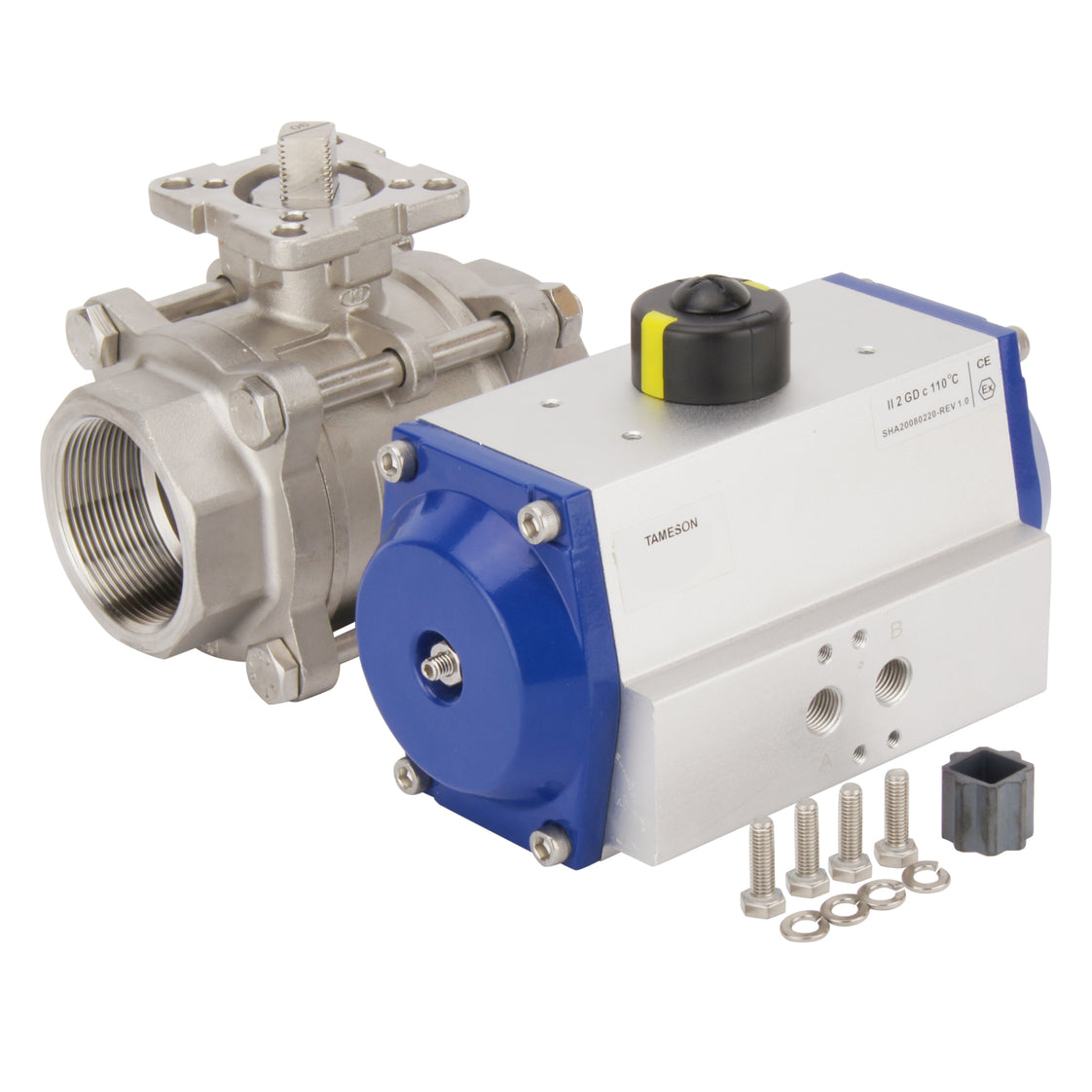 Válvula de bola neumática de acero inoxidable de 2 vías y doble efecto G2'' - BL2SA3