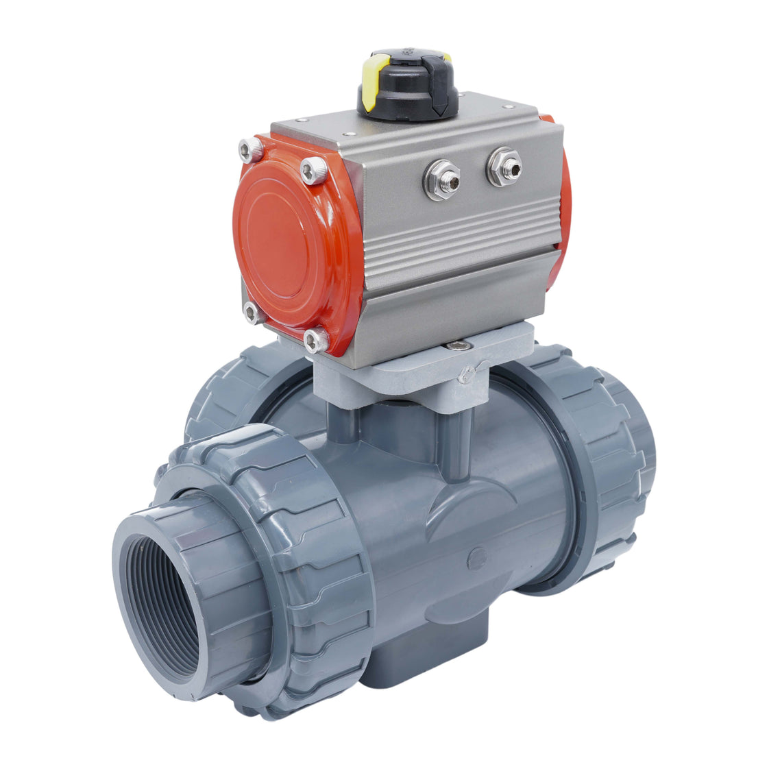 Válvula De Bola Neumática De 3 Vías G1 1/2'' Taladro En T PVC Doble Efecto