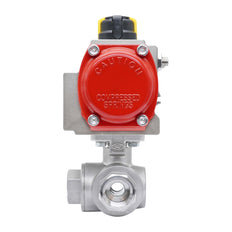 Válvula De Bola Neumática De 3 Vías G3/4'' Taladro En L Acero Inoxidable Doble Efecto