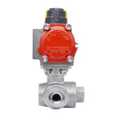 Válvula de Bola de Acero Inoxidable Neumática 3 Vías T-Port Rp 3/4'' Doble Efecto