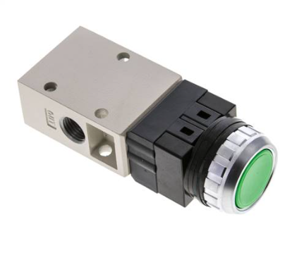 3/2 G1/4'' Válvula de botón verde 0-8bar/0-112psi YPC