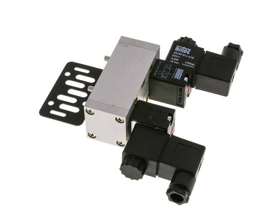 5/3 ISO 5599-1 Válvula solenoide de centro cerrado 12V DC 3-10bar/42-140psi Airtec