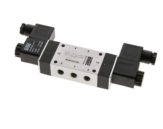 válvula solenoide central de escape 5/3 G1/8'' 12V DC 3-8bar/42-112psi Airtec