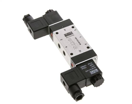 válvula solenoide central de escape 5/3 G1/8'' 12V DC 3-8bar/42-112psi Airtec
