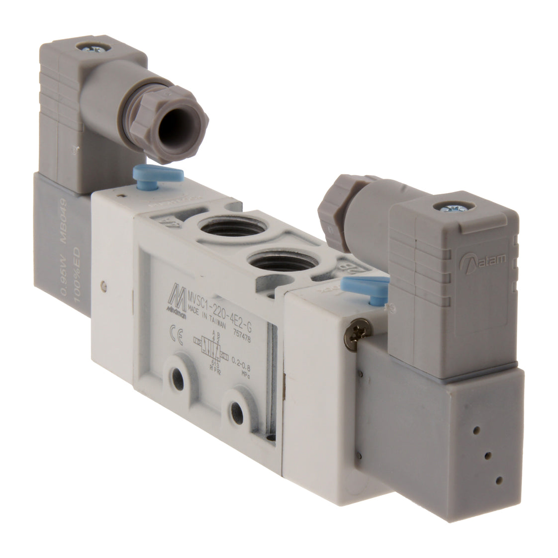 NPT 1/4'' 24V DC 5/2 vías Válvula de solenoide biestable 2-8bar MVSC1