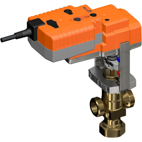 Válvula de Globo Belimo G1-1/8 Carrera de 15mm Kvs2.5 24VAC/DC a Prueba de Fallos NC/NO 35s MP-Bus 0-10/2-10V 1000N IP54 H414B/NVKC24A-MP-TPC