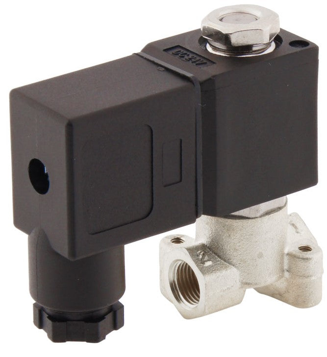 Electroválvula CM-DA 1/8'' NPT Acero inoxidable FKM 0-10bar 24V DC