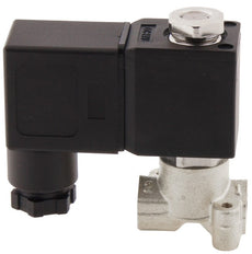 Electroválvula CM-DA 1/8'' NPT Acero inoxidable FKM 0-10bar 12V DC