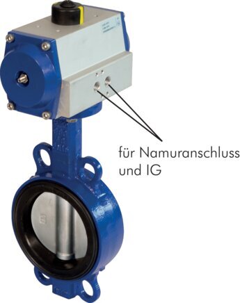 Válvula de mariposa neumática tipo wafer DN100 (4 pulgadas) GG25-Acero inoxidable-EPDM Doble efecto - BFLW