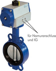 Válvula de mariposa neumática tipo wafer DN100 (4 pulgadas) GG25-Acero inoxidable-EPDM Doble efecto - BFLW