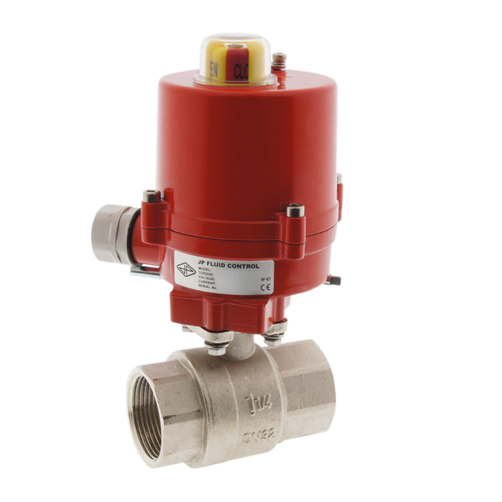 Válvula de bola electrica de latón de 2 vías G1'' 12V DC - BL2BA