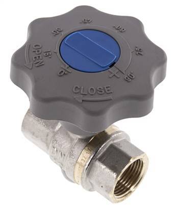 Válvula de bola de latón de 2 vías para gas y agua con cierre suave Rp 3/4 pulgadas