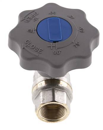 Válvula de bola de latón de 2 vías para gas y agua con cierre suave Rp 3/4 pulgadas